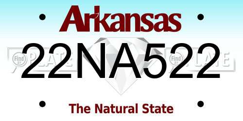 22NA522 Arkansas License Plate