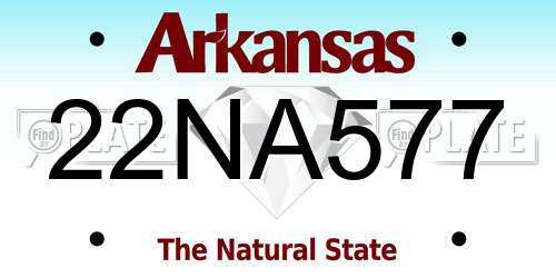 22NA577 Arkansas License Plate