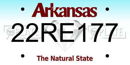 22RE177 Arkansas License Plate