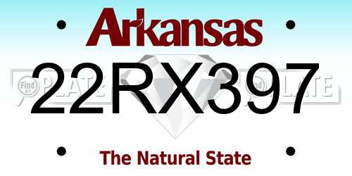 22RX397 Arkansas License Plate
