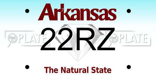 22RZ Arkansas License Plate