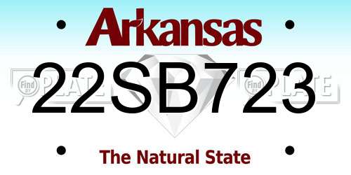 22SB723 Arkansas License Plate