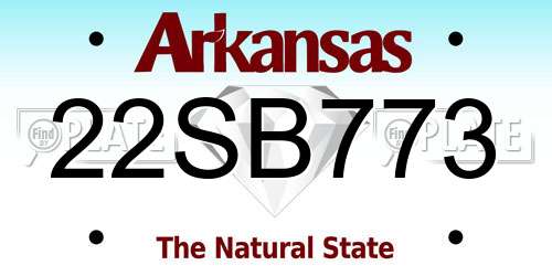 22SB773 Arkansas License Plate