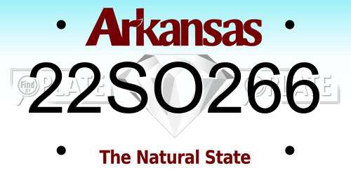 22SO266 Arkansas License Plate