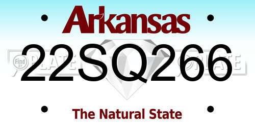 22SQ266 Arkansas License Plate