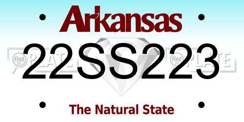 22SS223 Arkansas License Plate