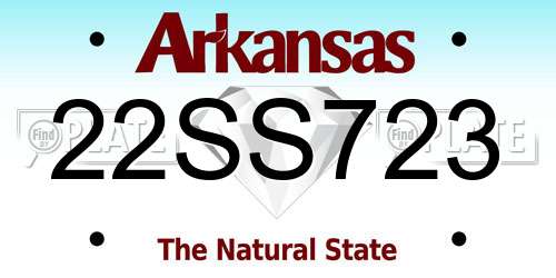 22SS723 Arkansas License Plate