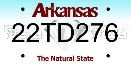 22TD276 Arkansas License Plate