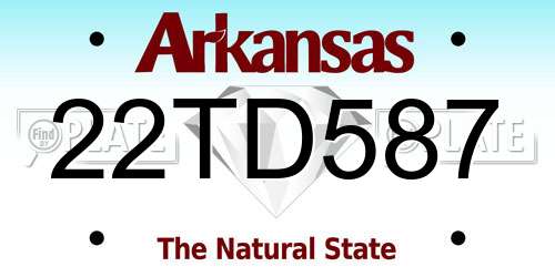 22TD587 Arkansas License Plate