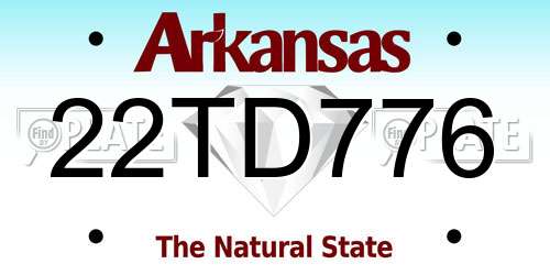 22TD776 Arkansas License Plate