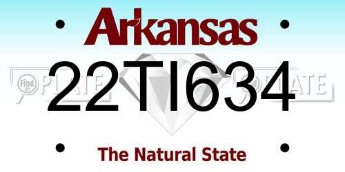 22TI634 Arkansas License Plate