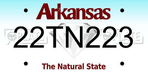 22TN223 Arkansas License Plate