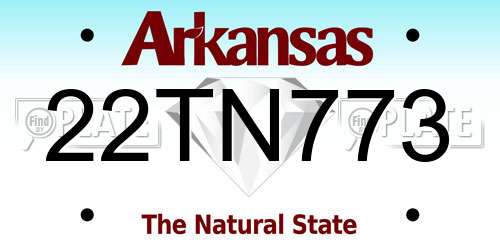 22TN773 Arkansas License Plate