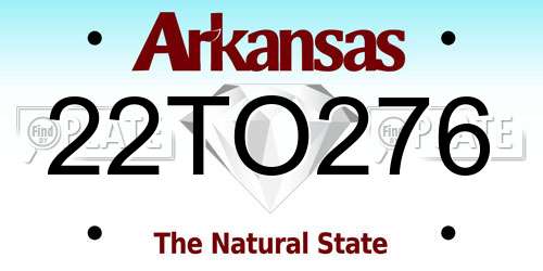 22TO276 Arkansas License Plate