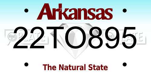 22TO895 Arkansas License Plate