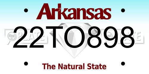 22TO898 Arkansas License Plate