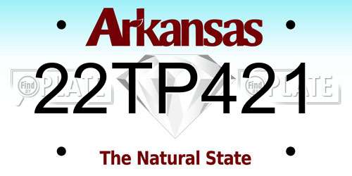 22TP421 Arkansas License Plate
