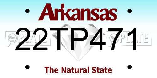 22TP471 Arkansas License Plate