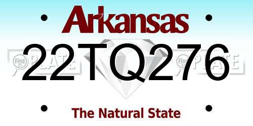 22TQ276 Arkansas License Plate