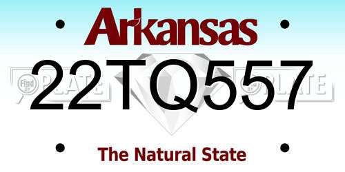 22TQ557 Arkansas License Plate