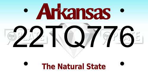 22TQ776 Arkansas License Plate