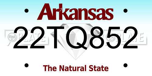 22TQ852 Arkansas License Plate