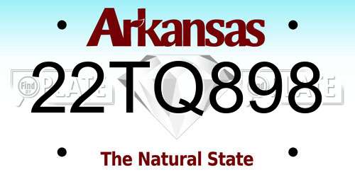 22TQ898 Arkansas License Plate