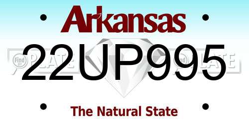 22UP995 Arkansas License Plate