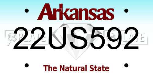 22US592 Arkansas License Plate