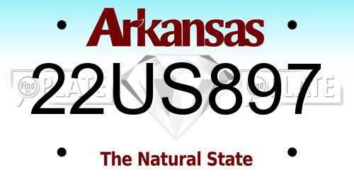 22US897 Arkansas License Plate