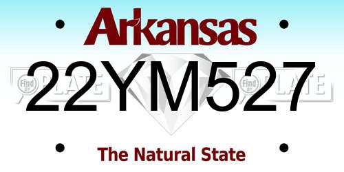 22YM527 Arkansas License Plate