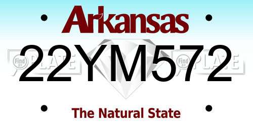 22YM572 Arkansas License Plate