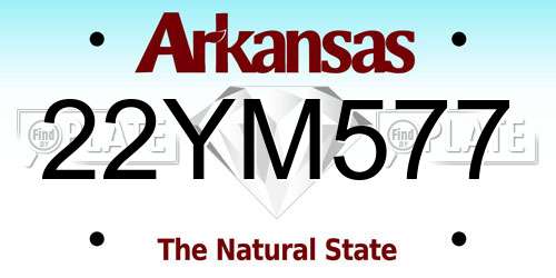 22YM577 Arkansas License Plate