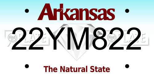 22YM822 Arkansas License Plate
