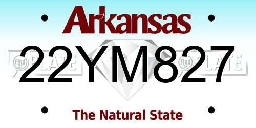22YM827 Arkansas License Plate
