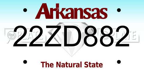 22ZD882 Arkansas License Plate