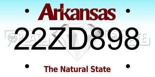 22ZD898 Arkansas License Plate