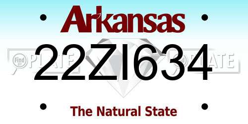 22ZI634 Arkansas License Plate