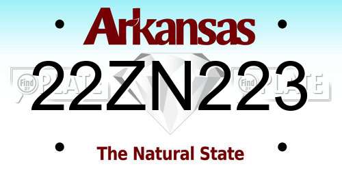 22ZN223 Arkansas License Plate