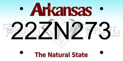 22ZN273 Arkansas License Plate