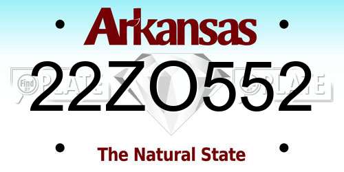 22ZO552 Arkansas License Plate
