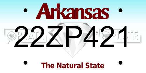 22ZP421 Arkansas License Plate