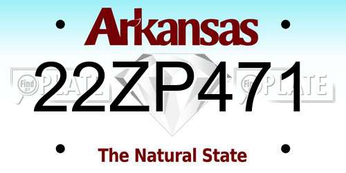 22ZP471 Arkansas License Plate