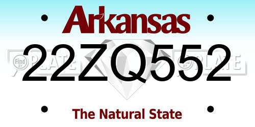 22ZQ552 Arkansas License Plate