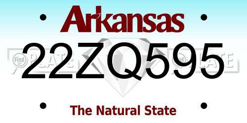 22ZQ595 Arkansas License Plate