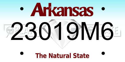 23019M6 Arkansas License Plate