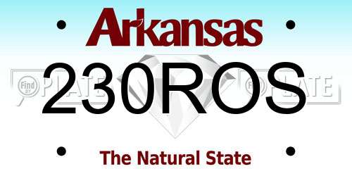 230ROS Arkansas License Plate