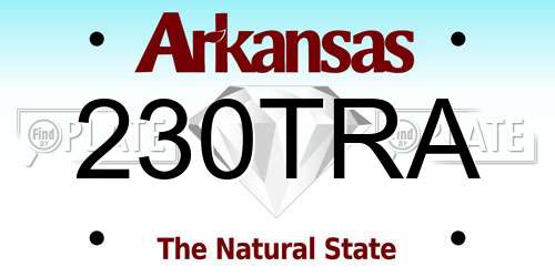 230TRA Arkansas License Plate