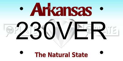 230VER Arkansas License Plate