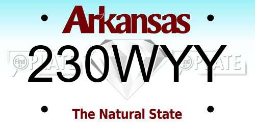 230WYY Arkansas License Plate